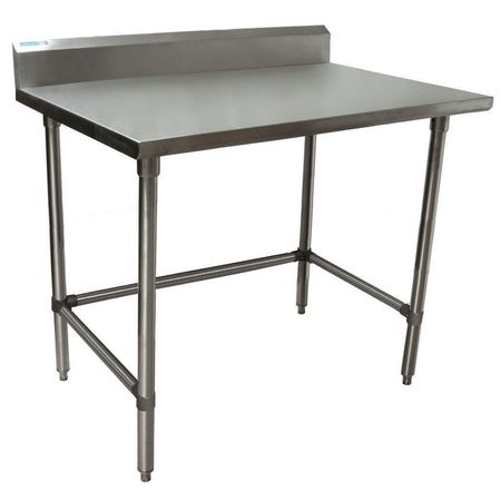 BK RESOURCES Stainless Steel Work Table W/Open Base, Plastic Feet 5 Riser 48"Wx24"D SVTR5OB-4824